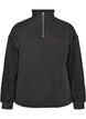 Sweatshirt avec manches en mati&egrave;re teddy et col montant, Gris anthracite, Packshot image number 0