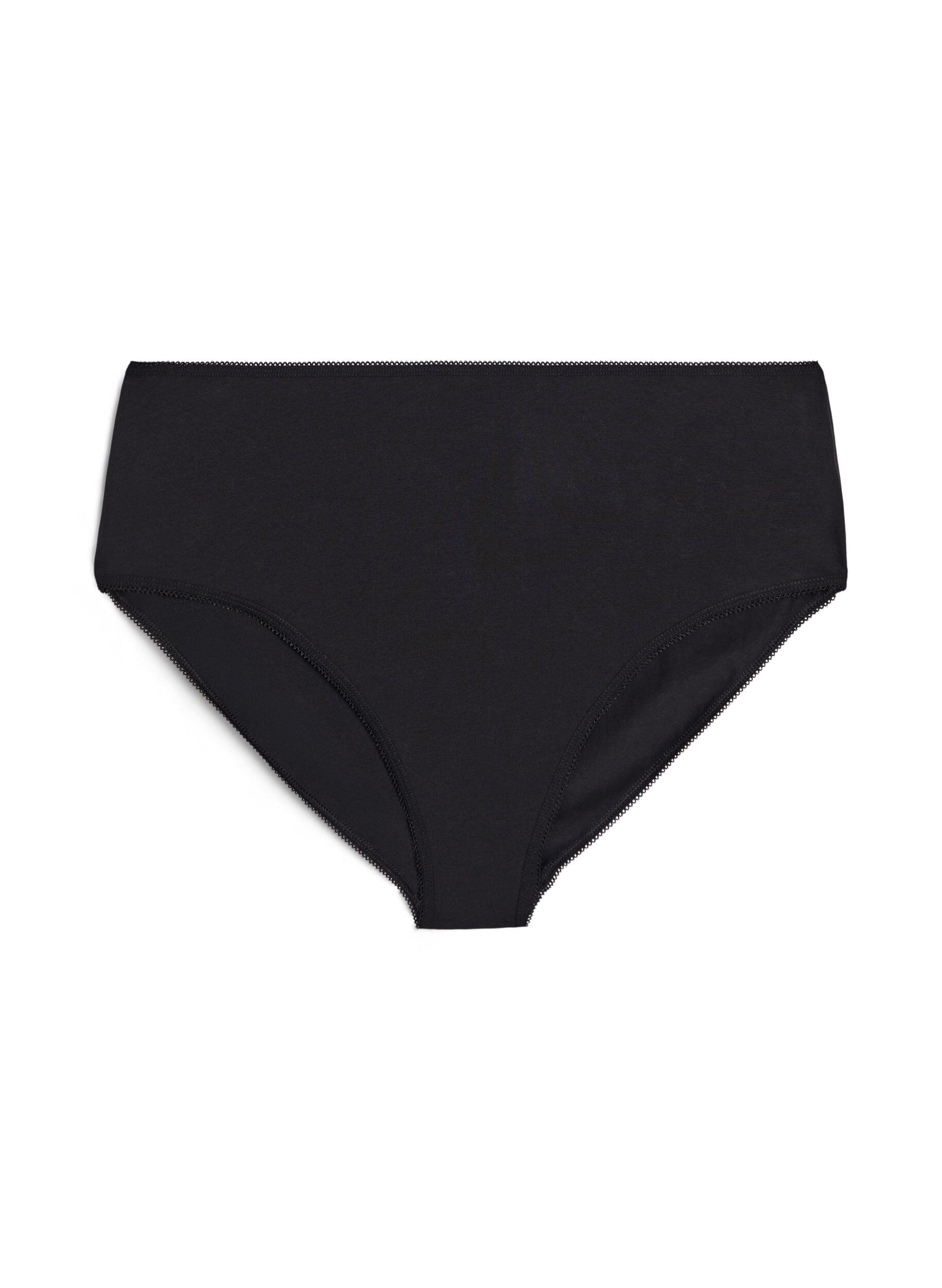 Zizzi5-pack Bauwollunterhose mit normaler Taille, Schwarz, Packshot image number 2