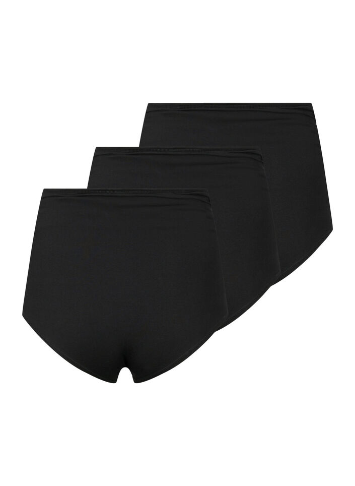 Lot de 3 culottes de maternité en coton, Noir, Packshot image number 1