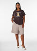T-shirt en coton avec imprim&eacute; devant, Marron, Model image number 1