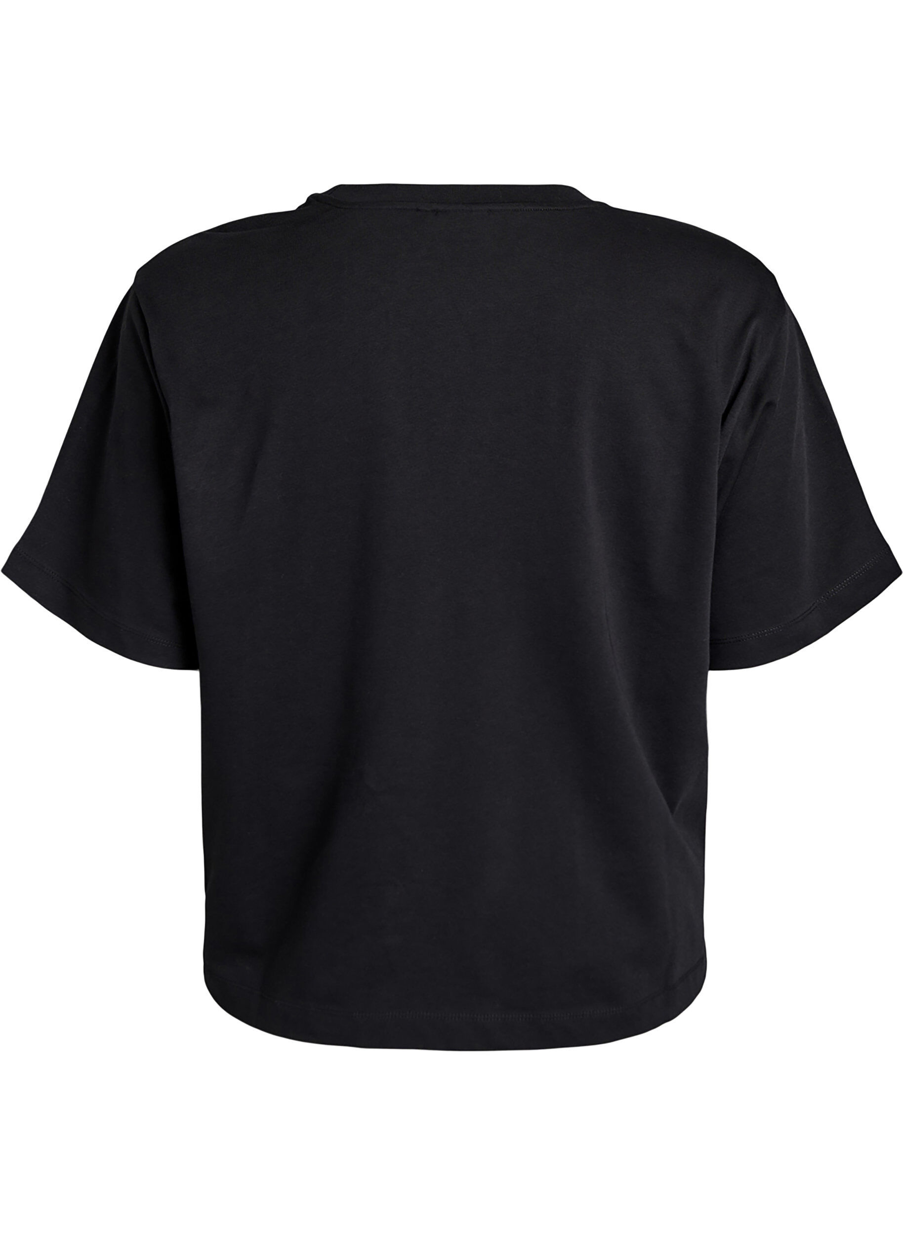 ZizziKastiges T-Shirt aus Baumwolle, Schwarz, Packshot image number 1