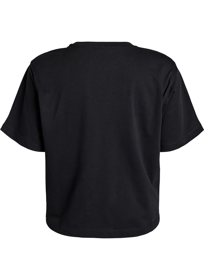Kastiges T-Shirt aus Baumwolle, Schwarz, Packshot image number 1
