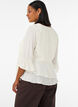 Bluse mit 3/4-&Auml;rmeln und R&uuml;schendetails, Vanille, Model image number 3