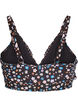 Haut de bikini &agrave; fleurs et &agrave; d&eacute;tails de jabot, Marron, Packshot image number 1