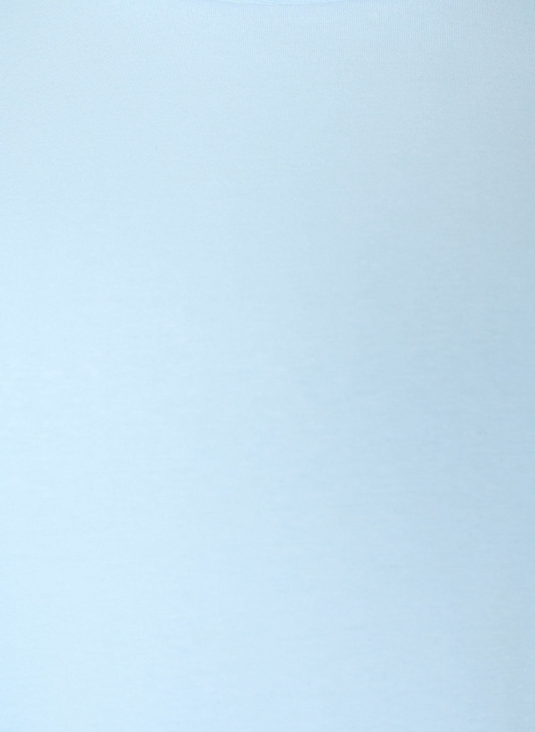 ZizziT-shirt en coton avec bords ondul&eacute;s contrastants, Bleu Clair, Packshot image number 2