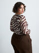 Blouse en maille avec imprim&eacute;, Marron, Model image number 2