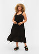 Robe midi en viscose avec smock, Black, Model image number 0