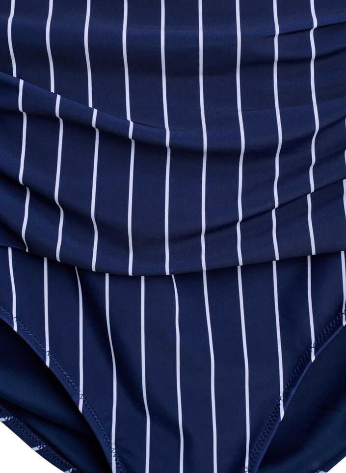 Culotte de bikini imprim&eacute;e et taille haute, Bleu, Packshot image number 2