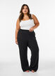 Hoch taillierte Hose aus Jersey mit weitem Bein, Schwarz, Model image number 1