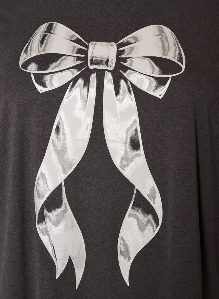 T-shirt en coton avec imprim&eacute; devant, Gris anthracite, Packshot image number 2