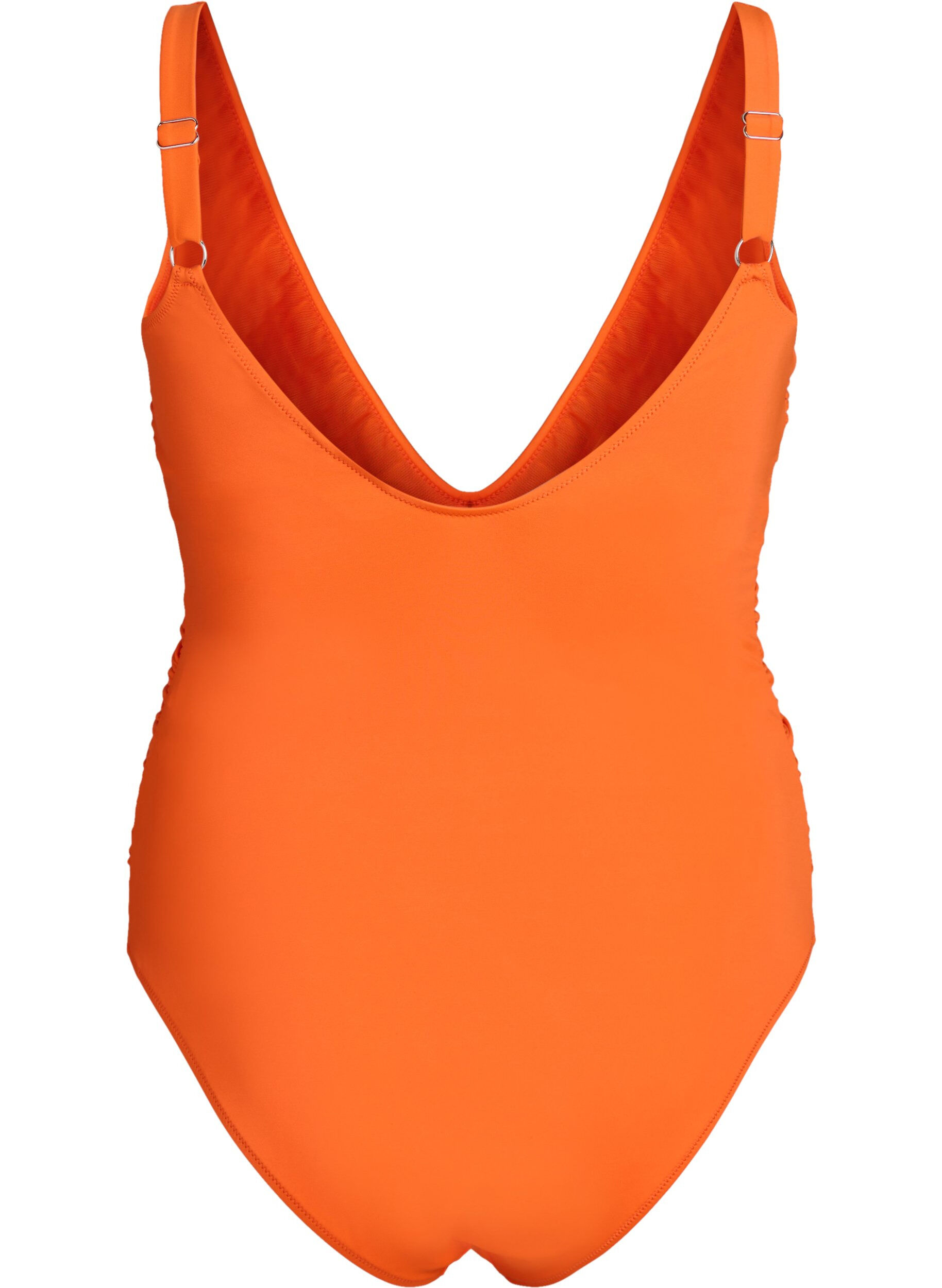 Zizzi Maillot de bain avec volants et inserts amovibles, Orange, Packshot image number 1