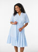 Gestreiftes Midikleid aus Baumwolle mit einem Bindeg&uuml;rtel, Wei&szlig;, Model image number 0