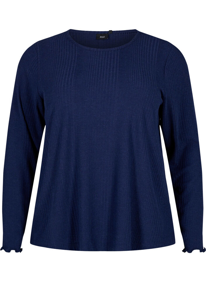 Chemisier à manches longues avec des rayures, Night Sky Mel., Packshot image number 0