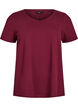Einfarbiges basic T-Shirt aus Baumwolle, Dunkles Bordeaux, Packshot image number 0