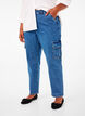 Cargo-Jeans mit hoher Taille, Blue Denim, Model image number 2