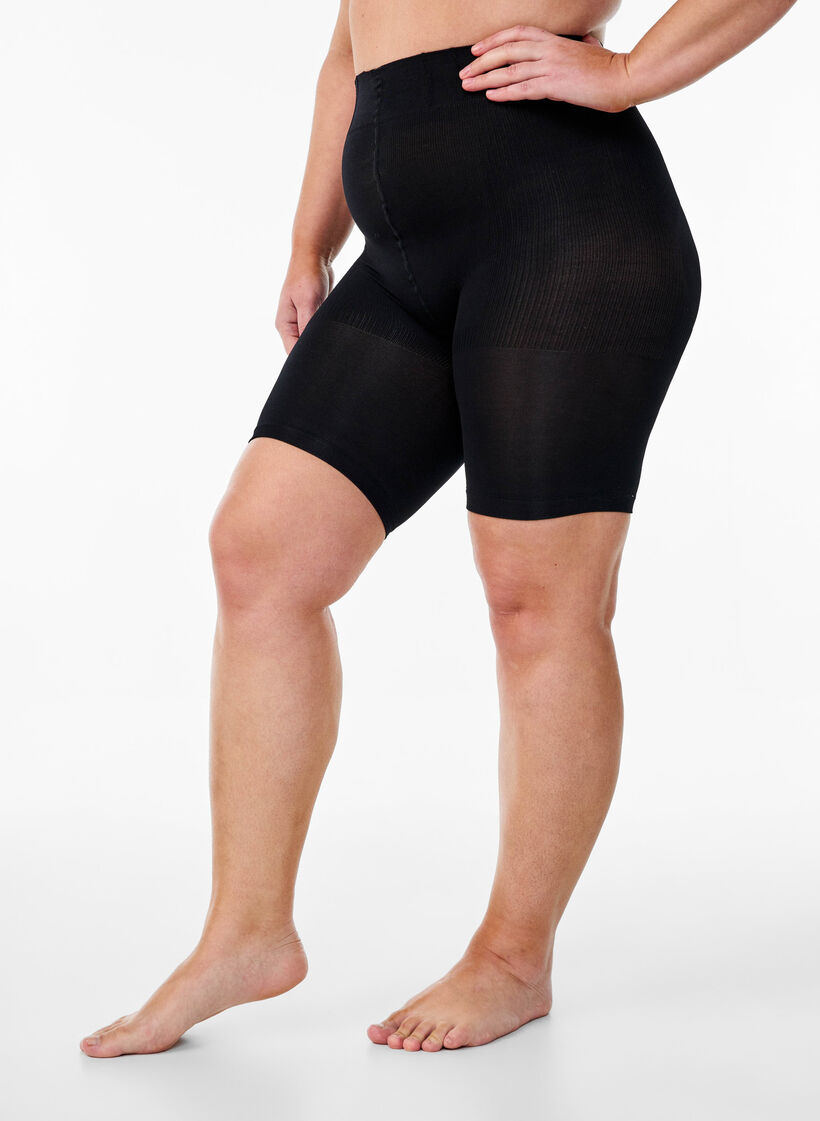 2er-Pack Push-up-Shorts aus 60 Denier mit Shaping-Effekt, Schwarz, Model image number 0