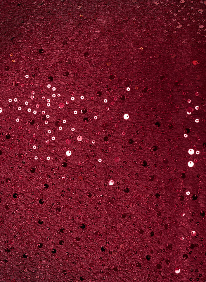 Robe courte en sequins &agrave; la coupe trap&egrave;ze, Bordeaux, Packshot image number 2