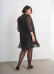 Kurzes Kleid aus Organza mit R&uuml;schensaum, Schwarz, Model image number 2