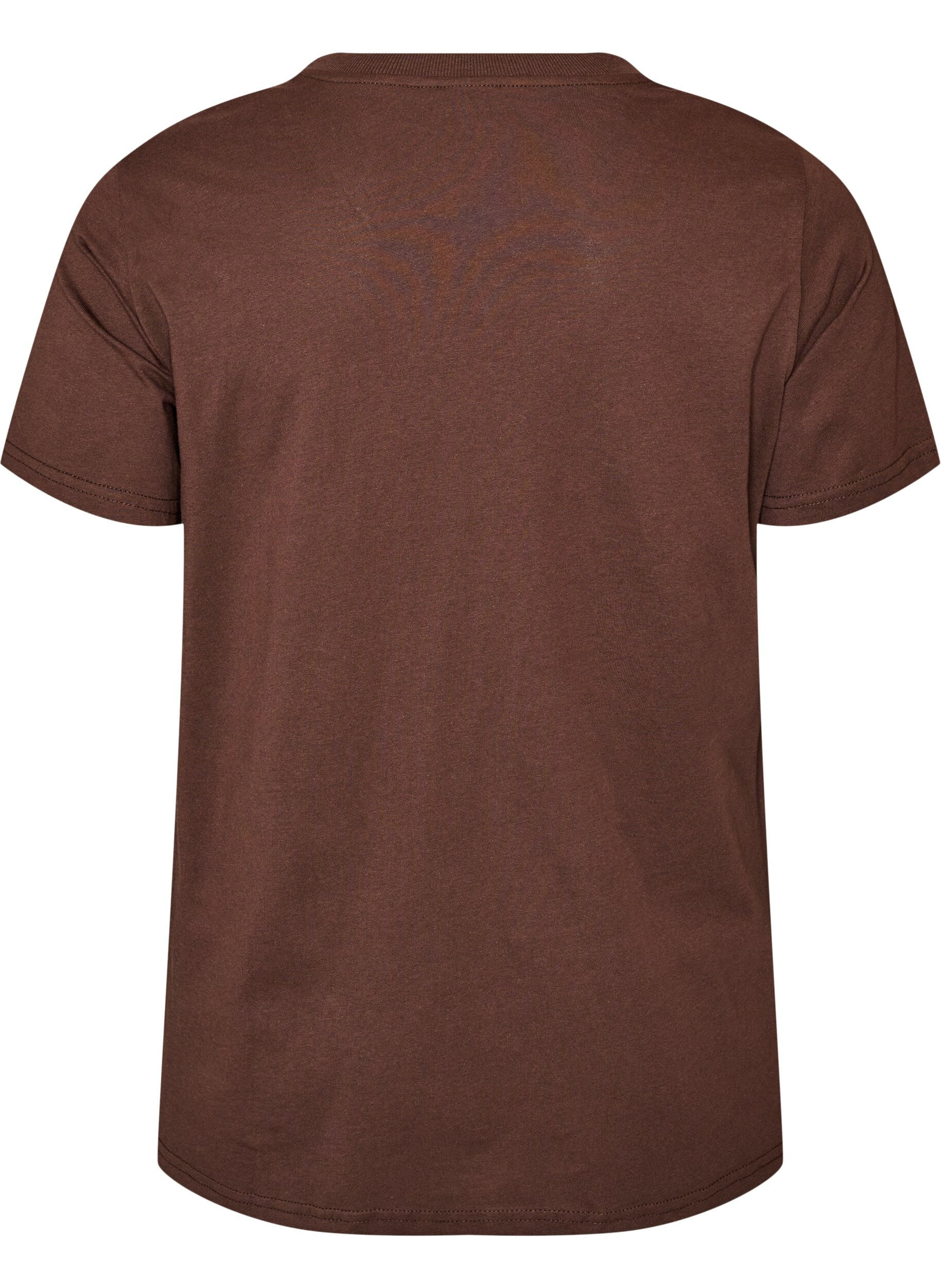 ZizziT-shirt basique en coton &agrave; col rond, Marron, Packshot image number 1