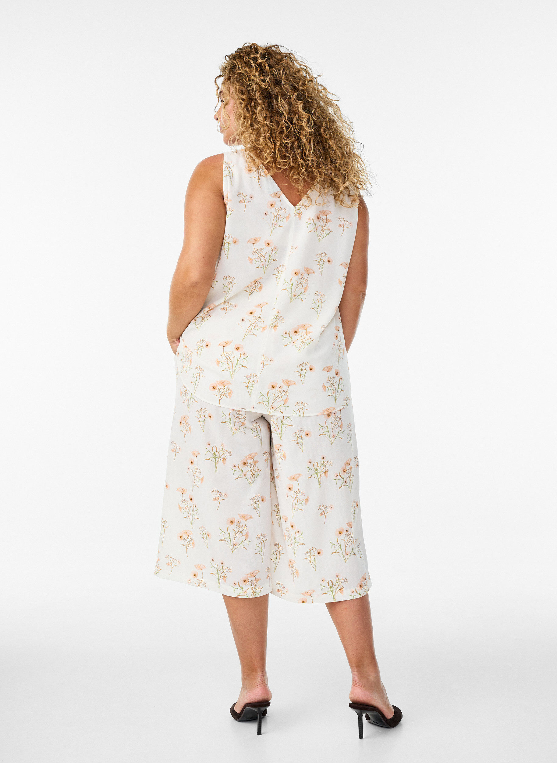 ZizziCulotte-Hose mit Print, Vanille, Model image number 1