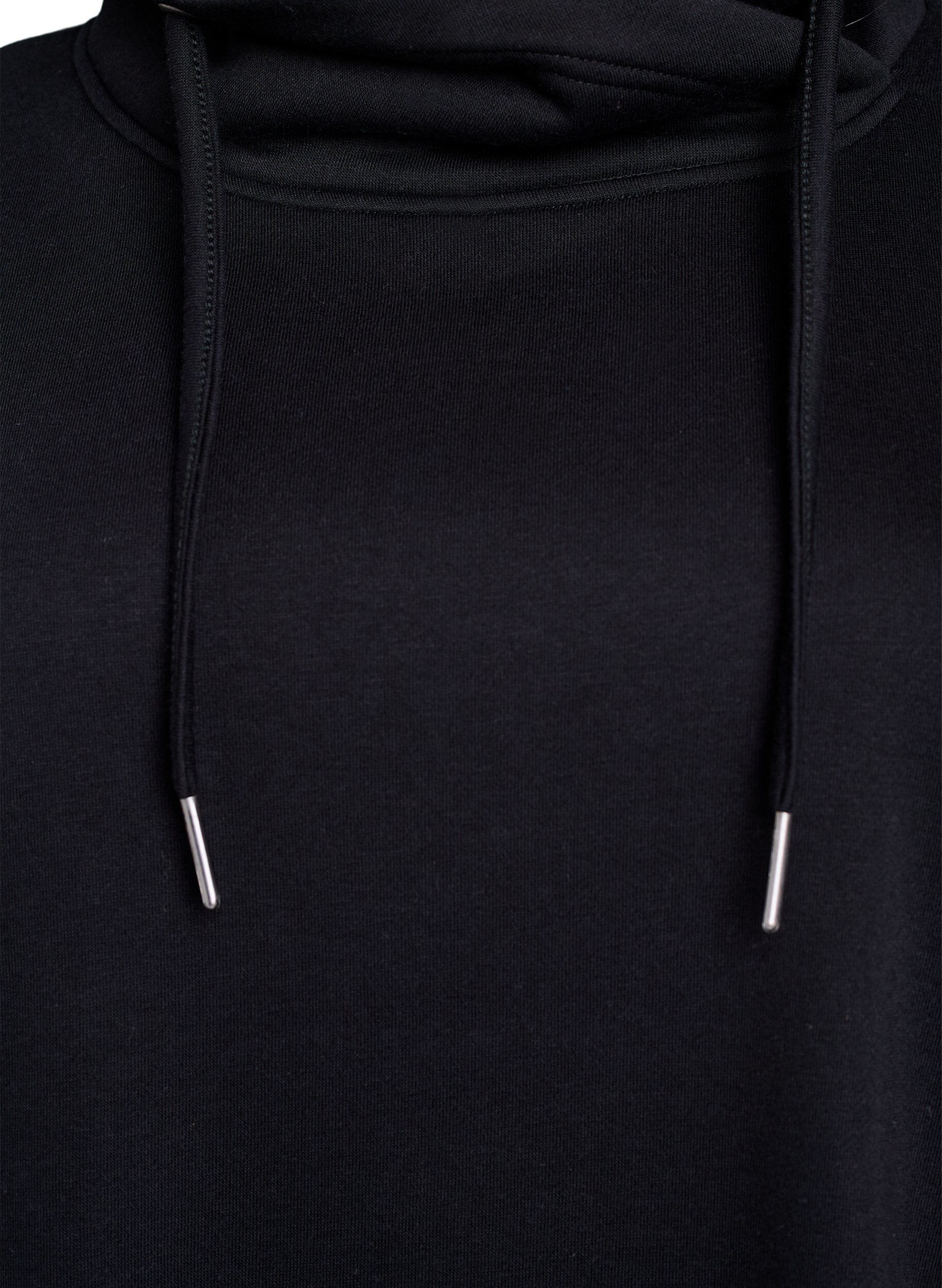 Zizzi Sweatshirt mit Stehkragen und Taschen, Schwarz, Packshot image number 2