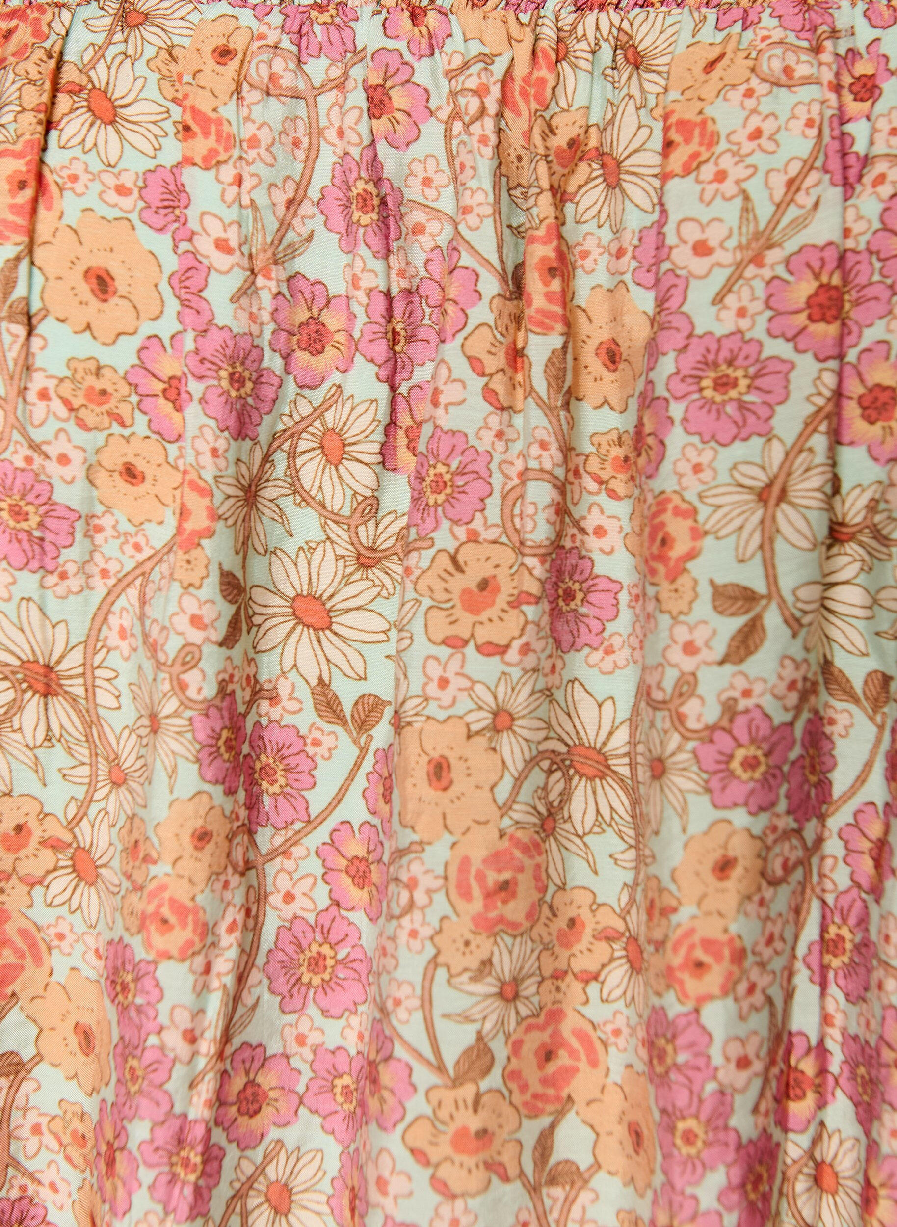 ZizziRobe courte en viscose avec smocks et imprim&eacute; fleuri, Orange, Packshot image number 2