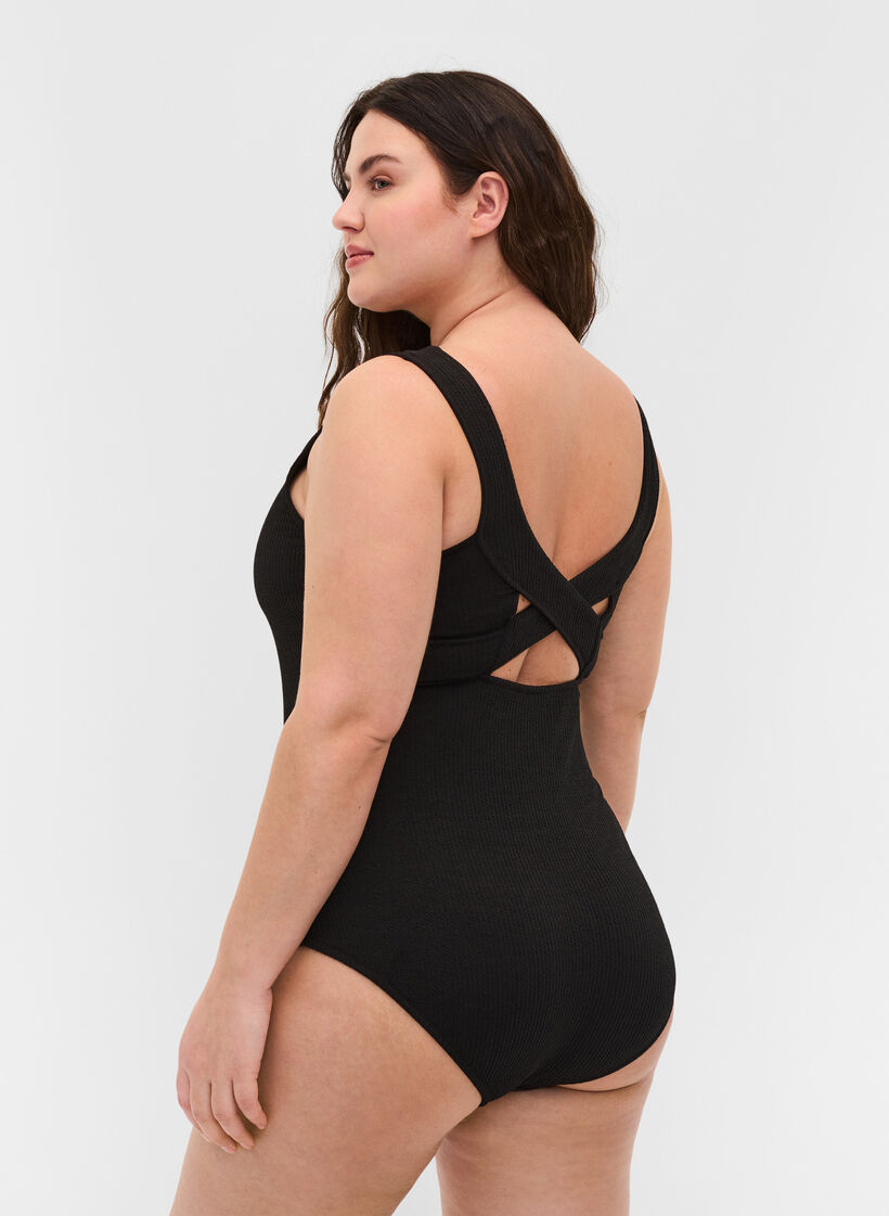 Maillot de bain dos croisé, Black, Model image number 1