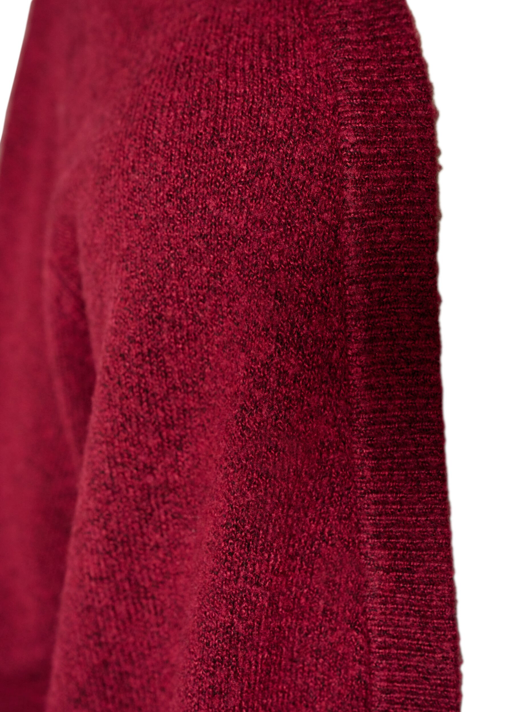 ZizziStrickjacke mit Rippenstrick und Taschen, Rot, Packshot image number 2