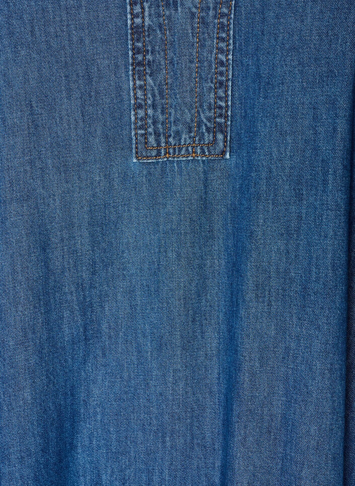 Robe longue en jean avec volants &eacute;tag&eacute;s, Bleu, Packshot image number 2
