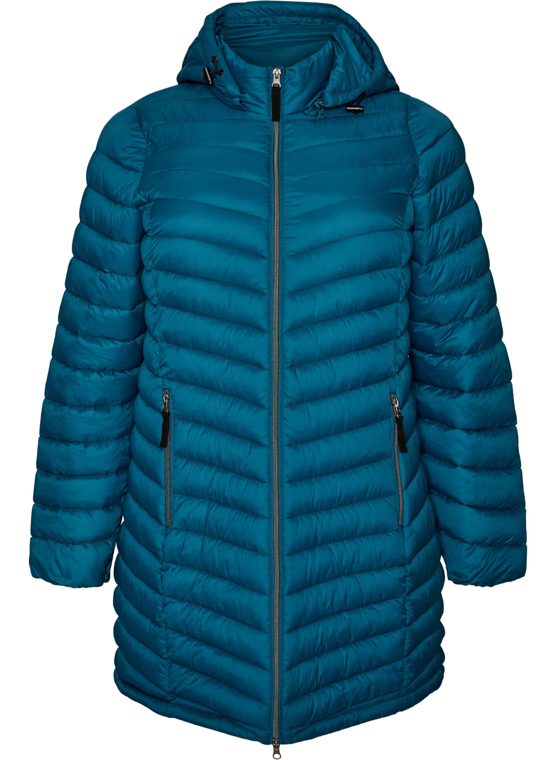 ZizziLeichte Jacke mit Taschen und abnehmbarer Kapuze, Petrol, Packshot image number 0
