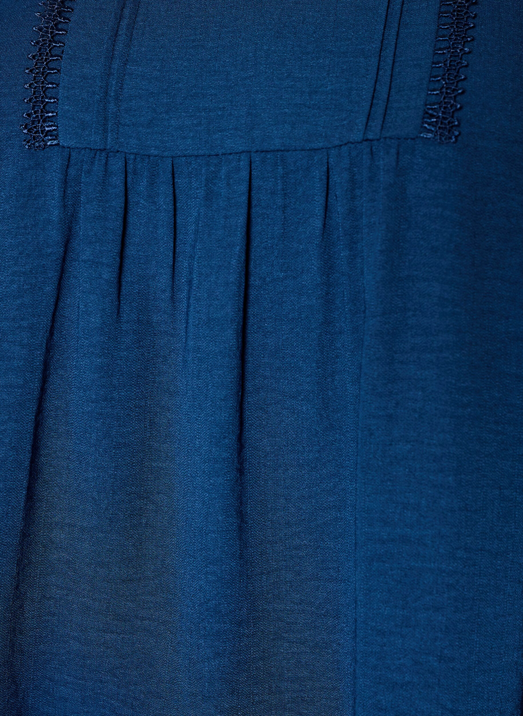 ZizziBlouse avec col en V et bande en crochet, Bleu, Packshot image number 2