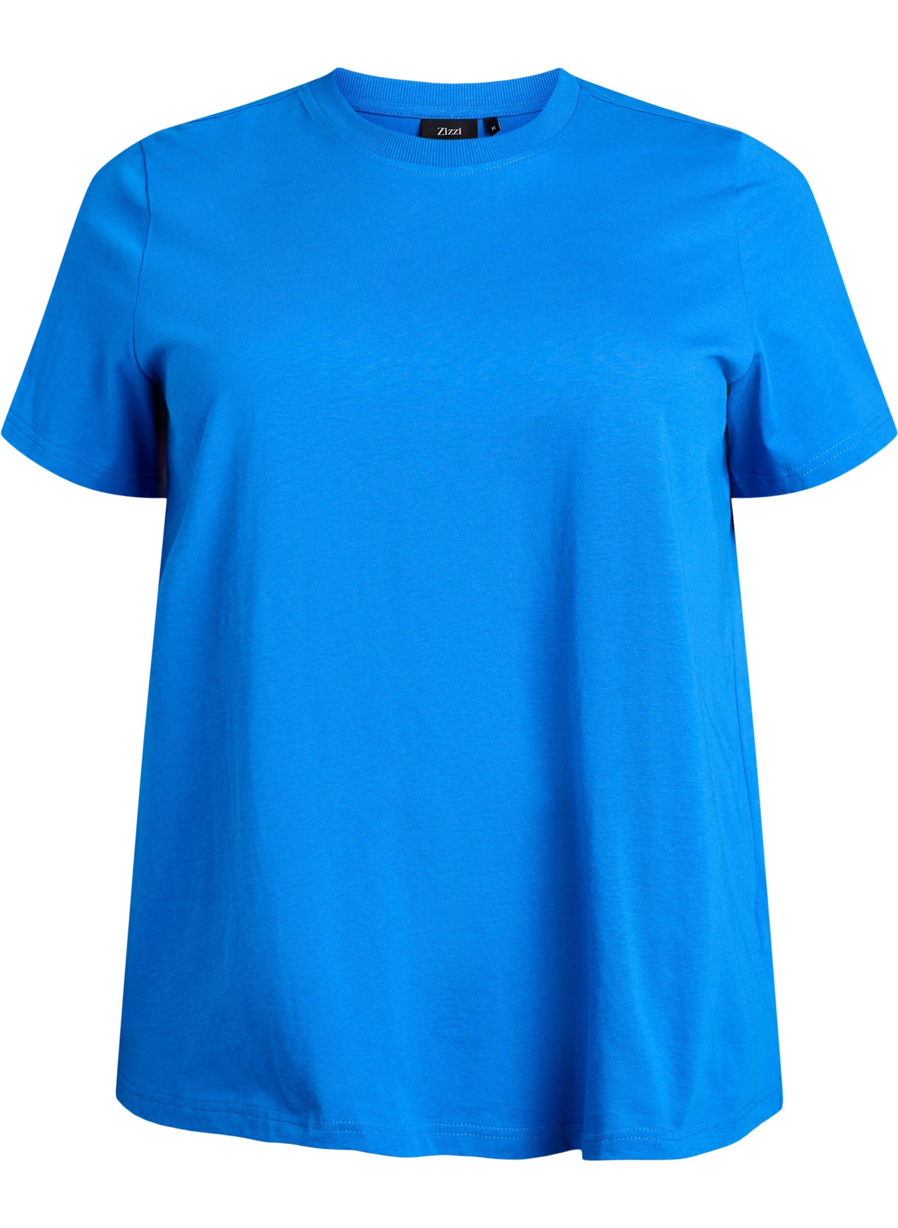 ZizziBasic-T-Shirt aus Baumwolle mit Rundhalsausschnitt, Blau, Packshot image number 0
