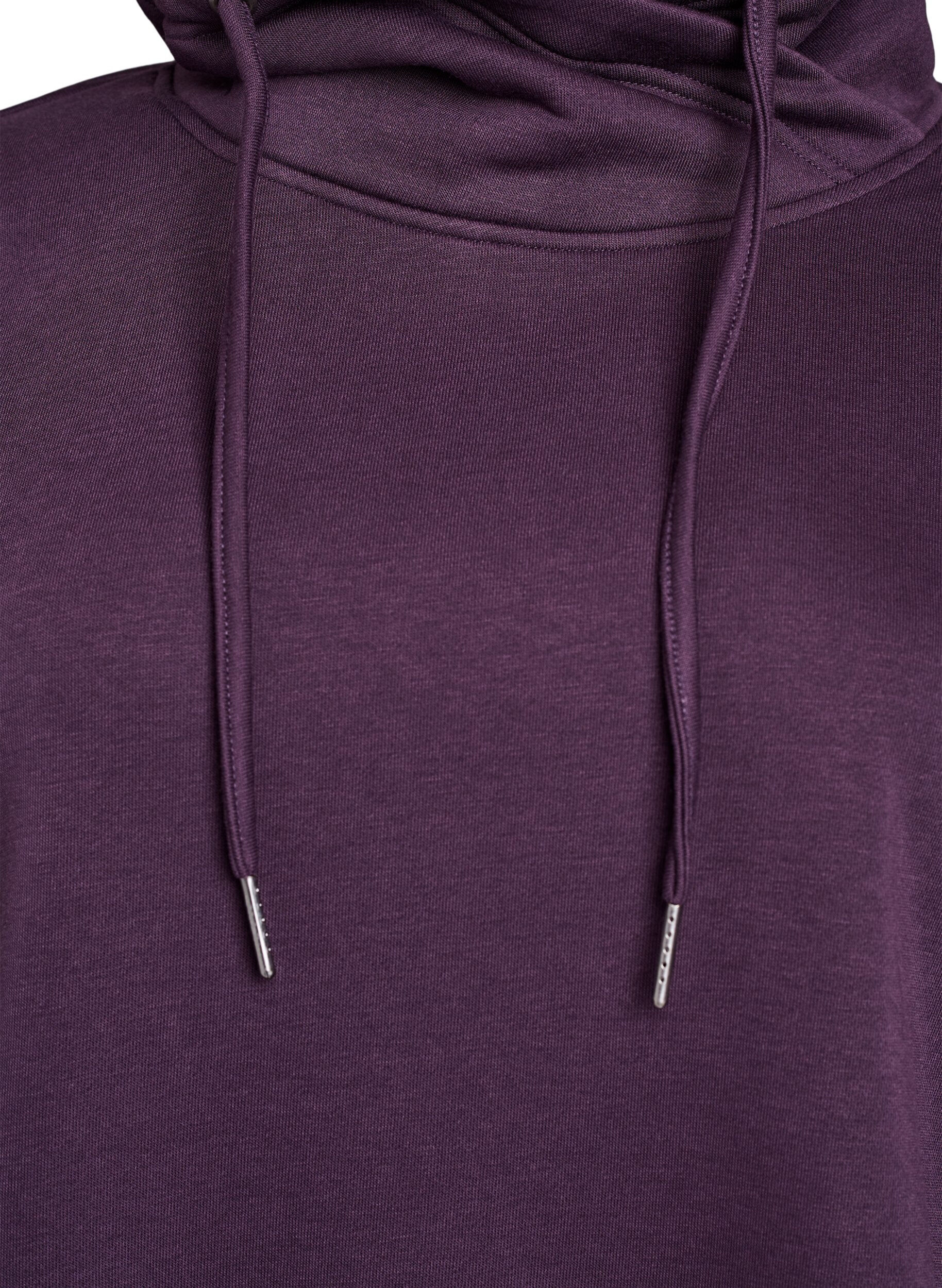 Zizzi Sweatshirt avec col montant et poches, Violet, Packshot image number 2
