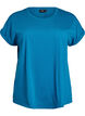 T-shirt &agrave; manches courtes en coton m&eacute;lang&eacute;, Bleu p&eacute;trole, Packshot image number 0