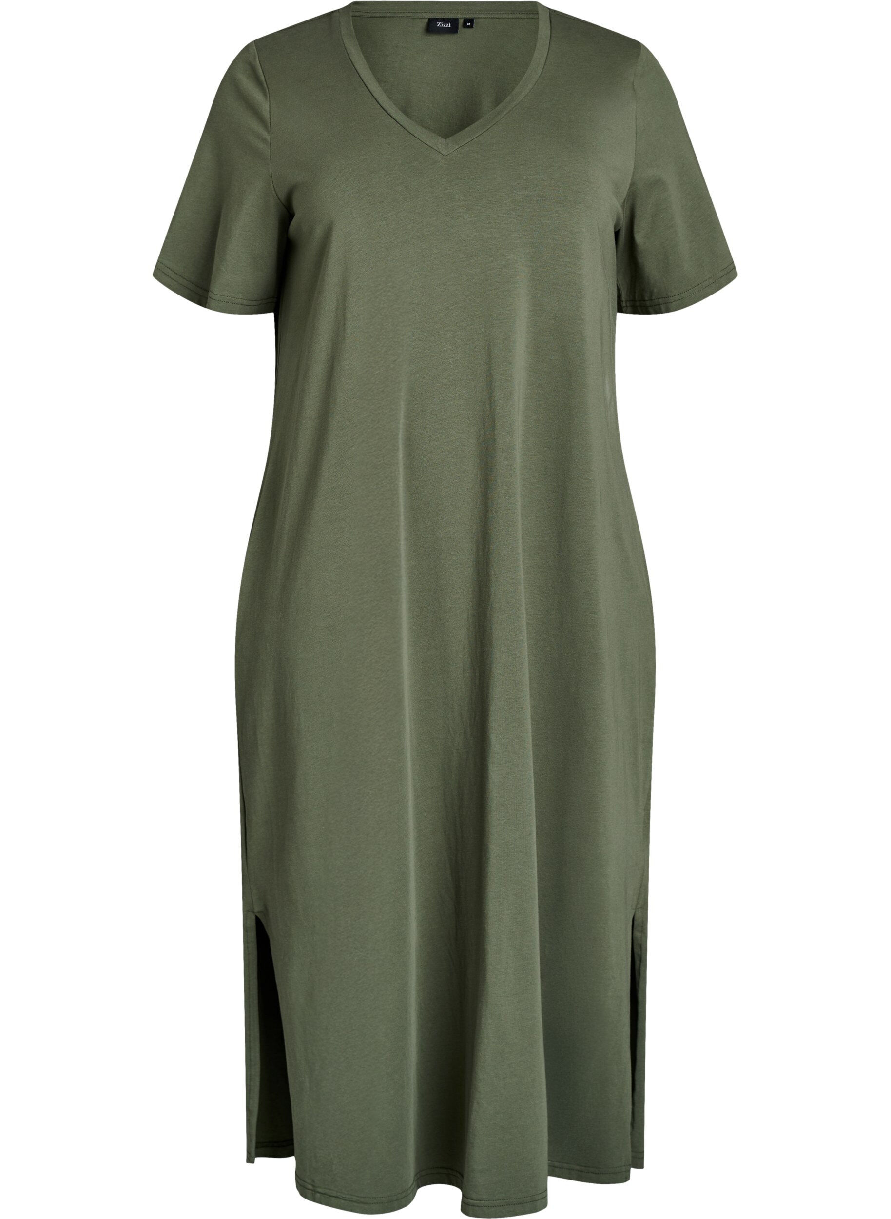 Robe T-shirt midi avec col en V