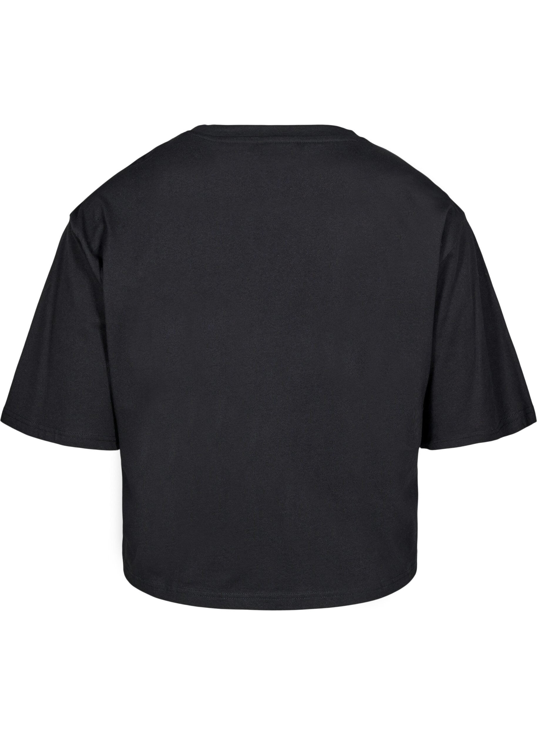 Zizzi T-shirt Boxy en coton biologique, Noir, Packshot image number 1