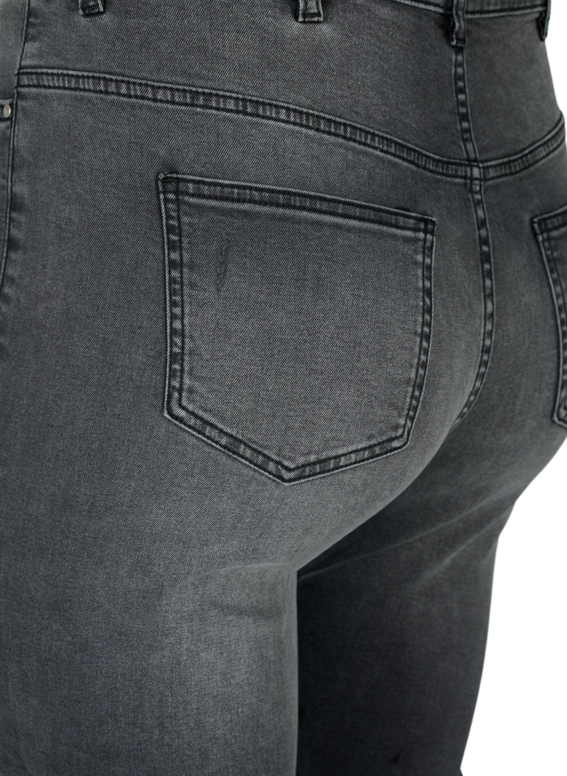 Zizzi Jeans moulants avec d&eacute;tails d'usure, Grey Denim, Packshot image number 3