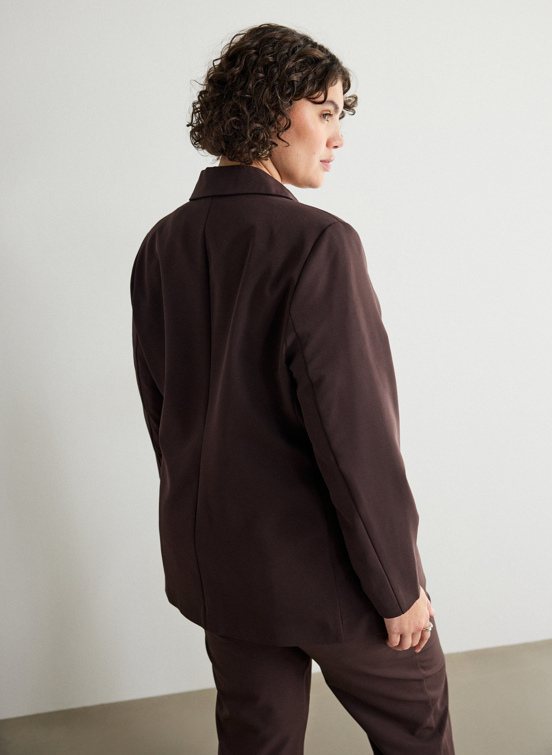 ZizziBlazer classique avec fermeture boutonn&eacute;e, Marron, Model image number 2