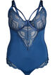 B&uuml;gel-Spitzenbody mit Tr&auml;gerdetails, Blau, Packshot image number 0