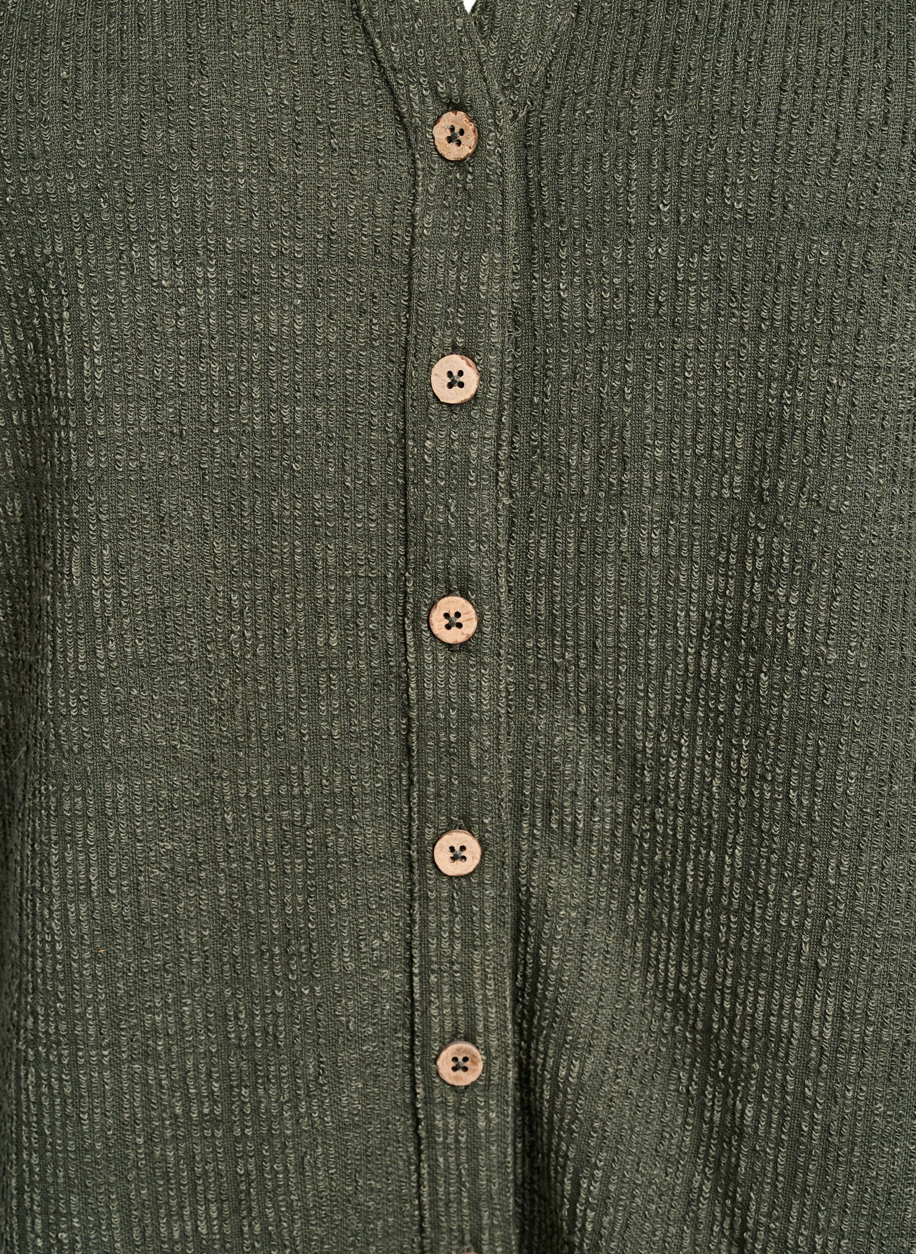 Zizzi Chemisier structur&eacute; avec encolure en V, Thyme, Packshot image number 2