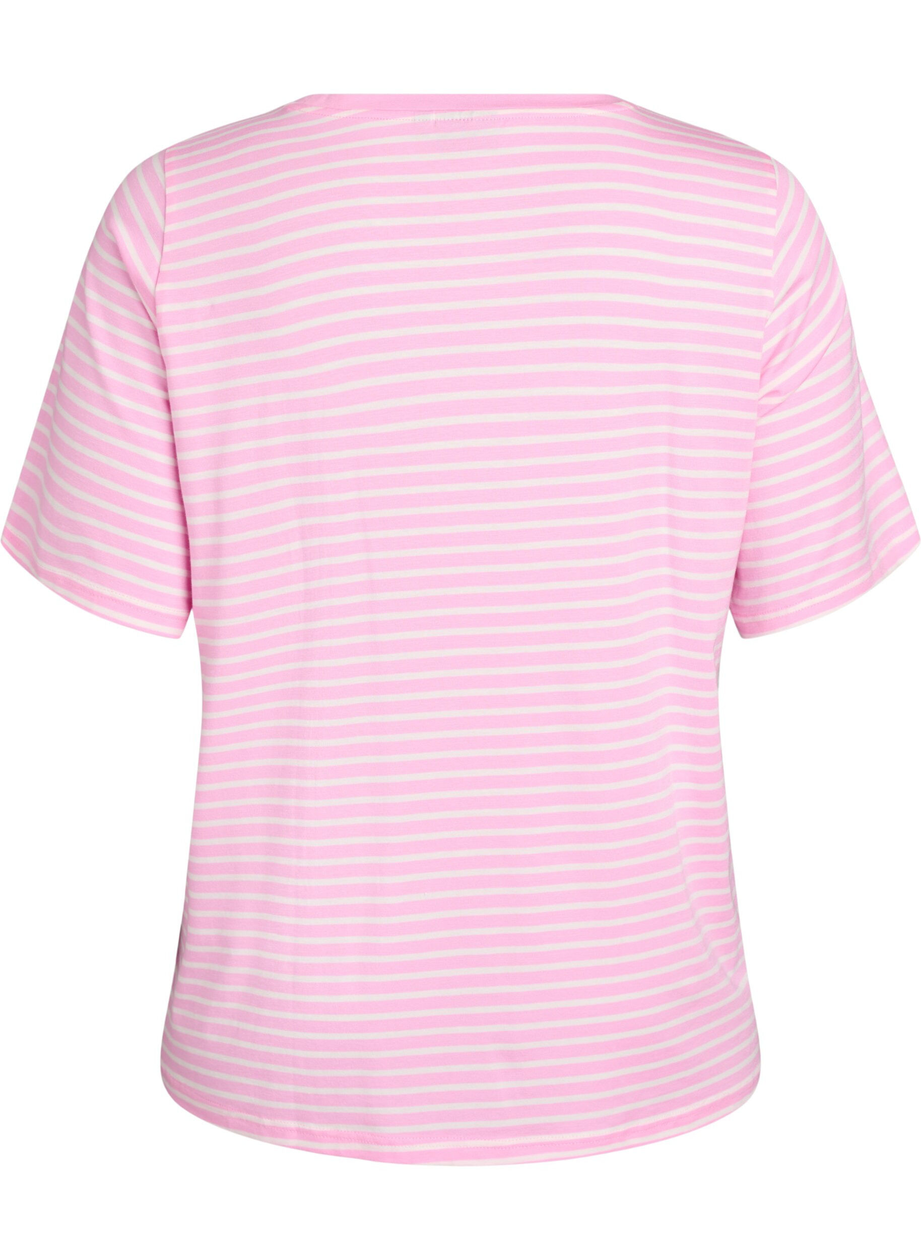 ZizziT-Shirt mit TENCEL&trade; Lyocell und Streifen, Pink, Packshot image number 1