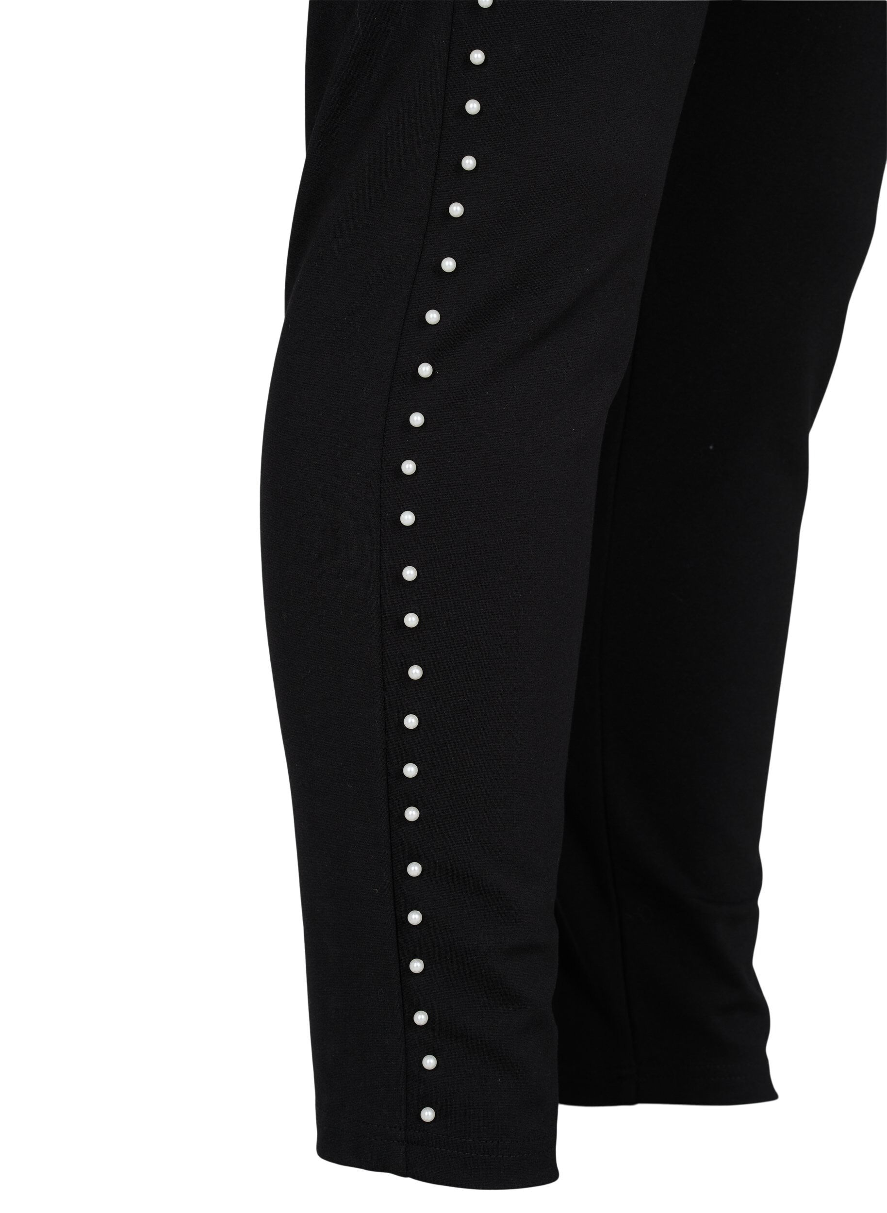 Zizzi Leggings mit Perlen, Black, Packshot image number 3