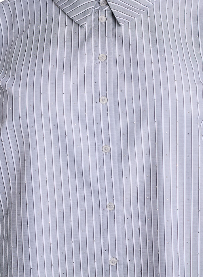 Bluse mit Streifen und Nieten, Schwarz, Packshot image number 2