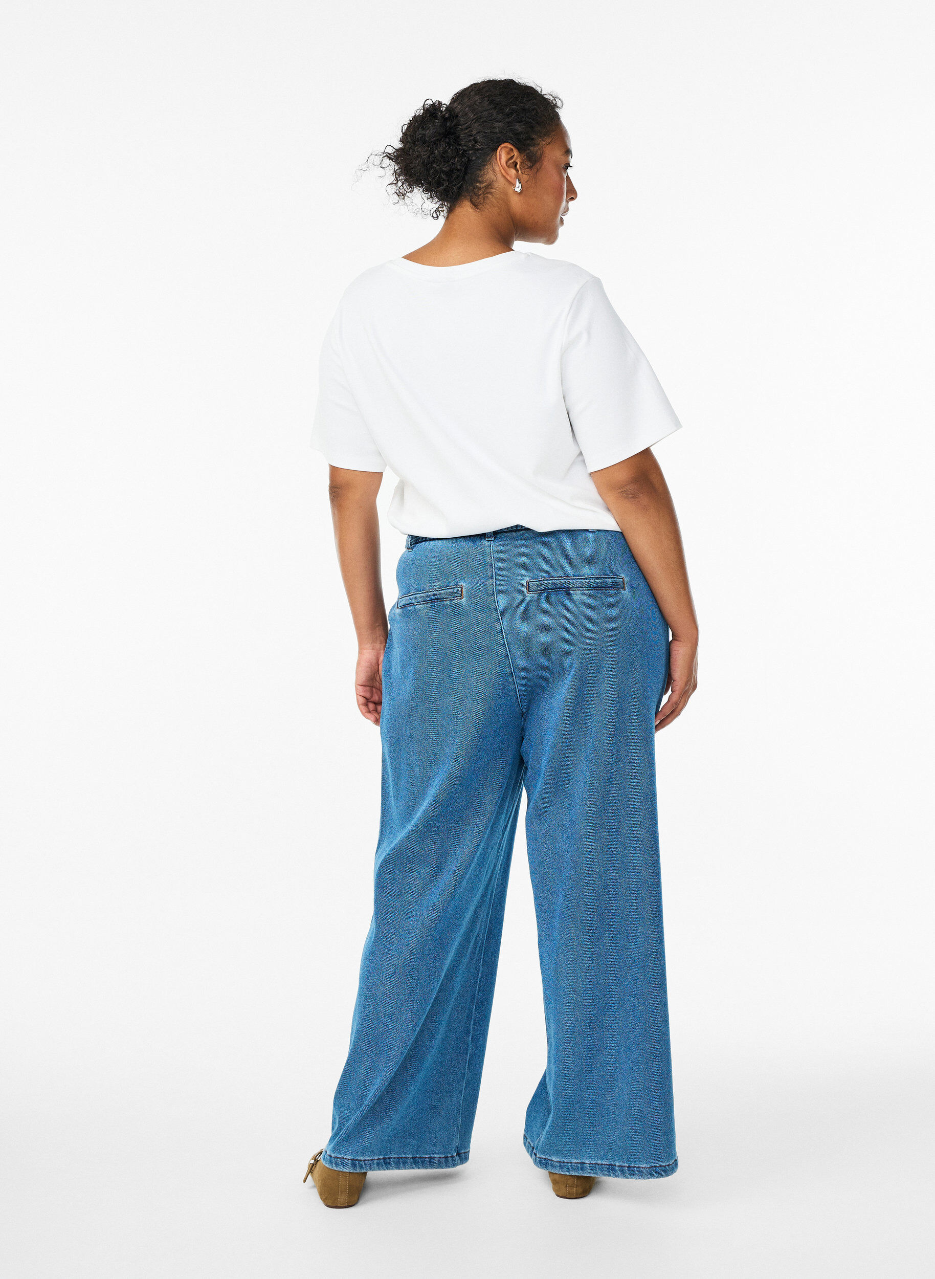 ZizziJean ample &agrave; ceinture &eacute;lastique et cordon de serrage, Bleu, Model image number 1