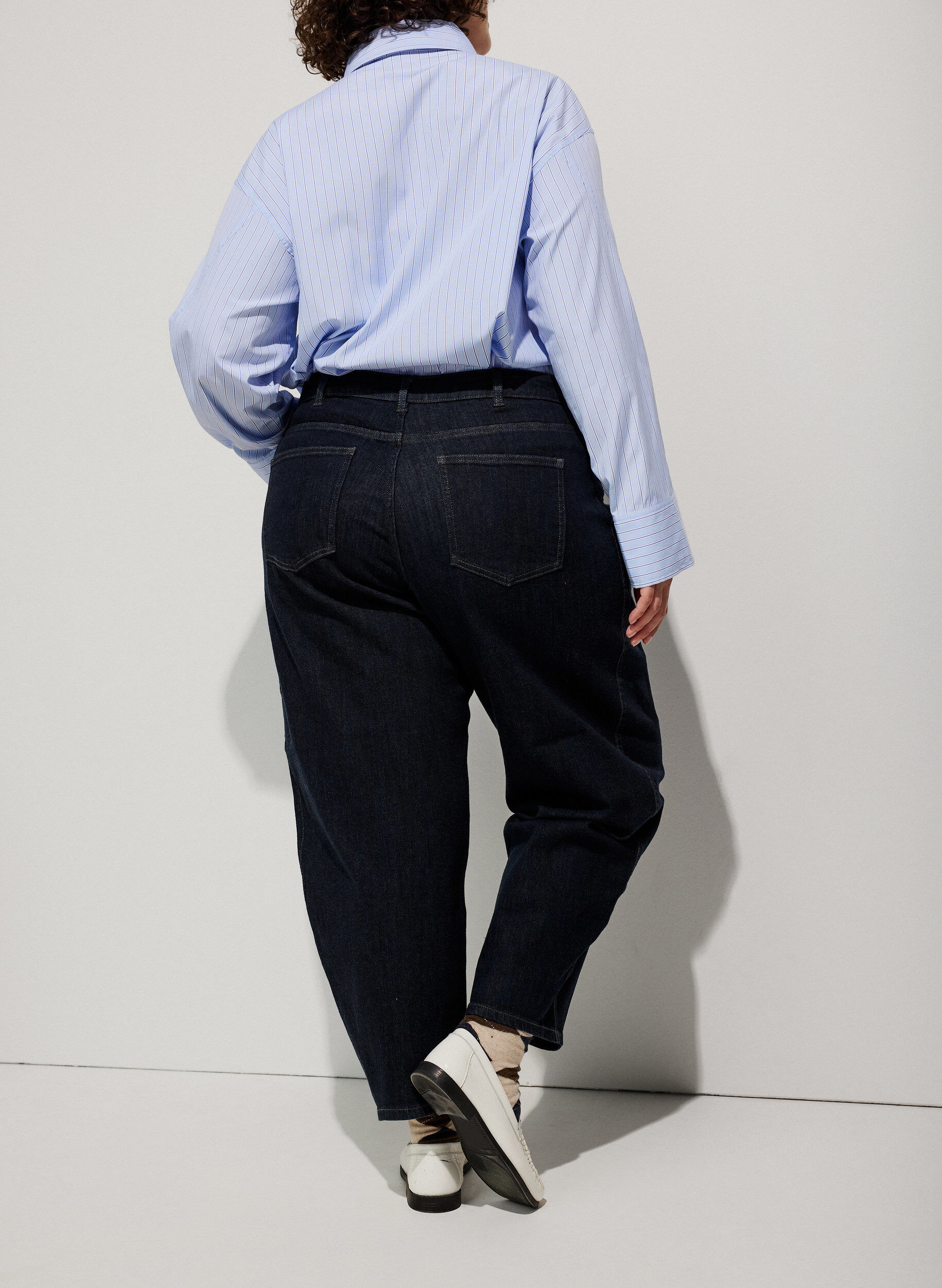 ZizziJean taille haute coupe Barrel, Bleu, Image image number 0