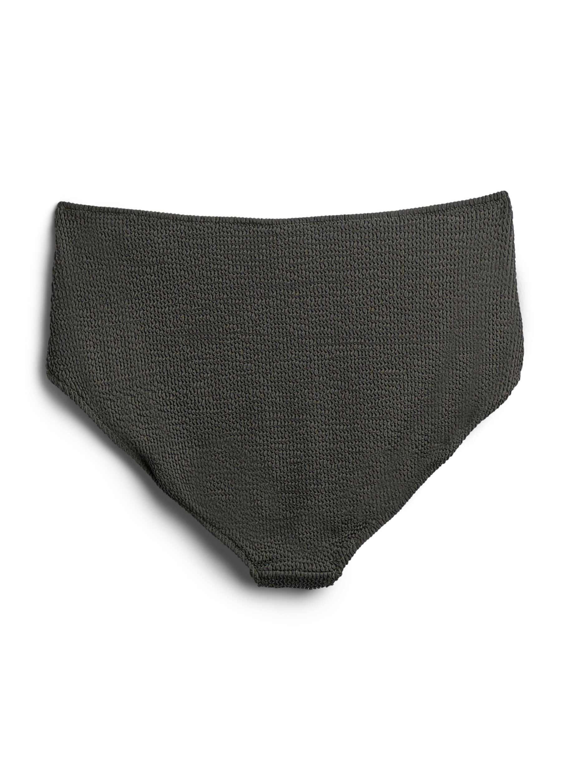 Zizzi Bas de bikini textur&eacute; taille haute, Vert, Packshot image number 1