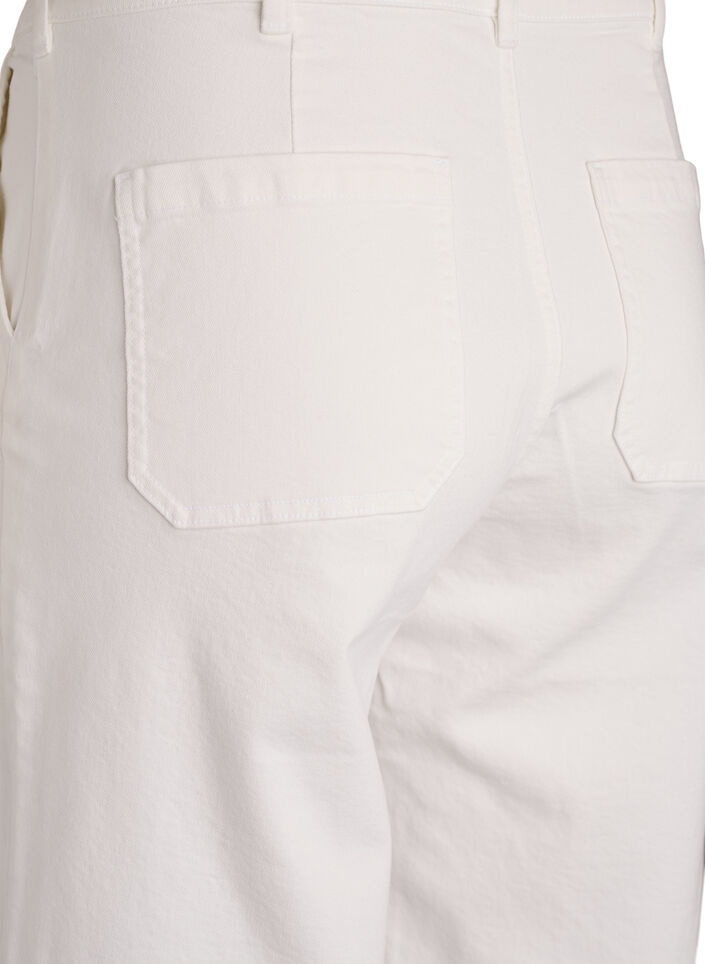 Jean Myra taille haute coupe ample, Blanc, Packshot image number 3