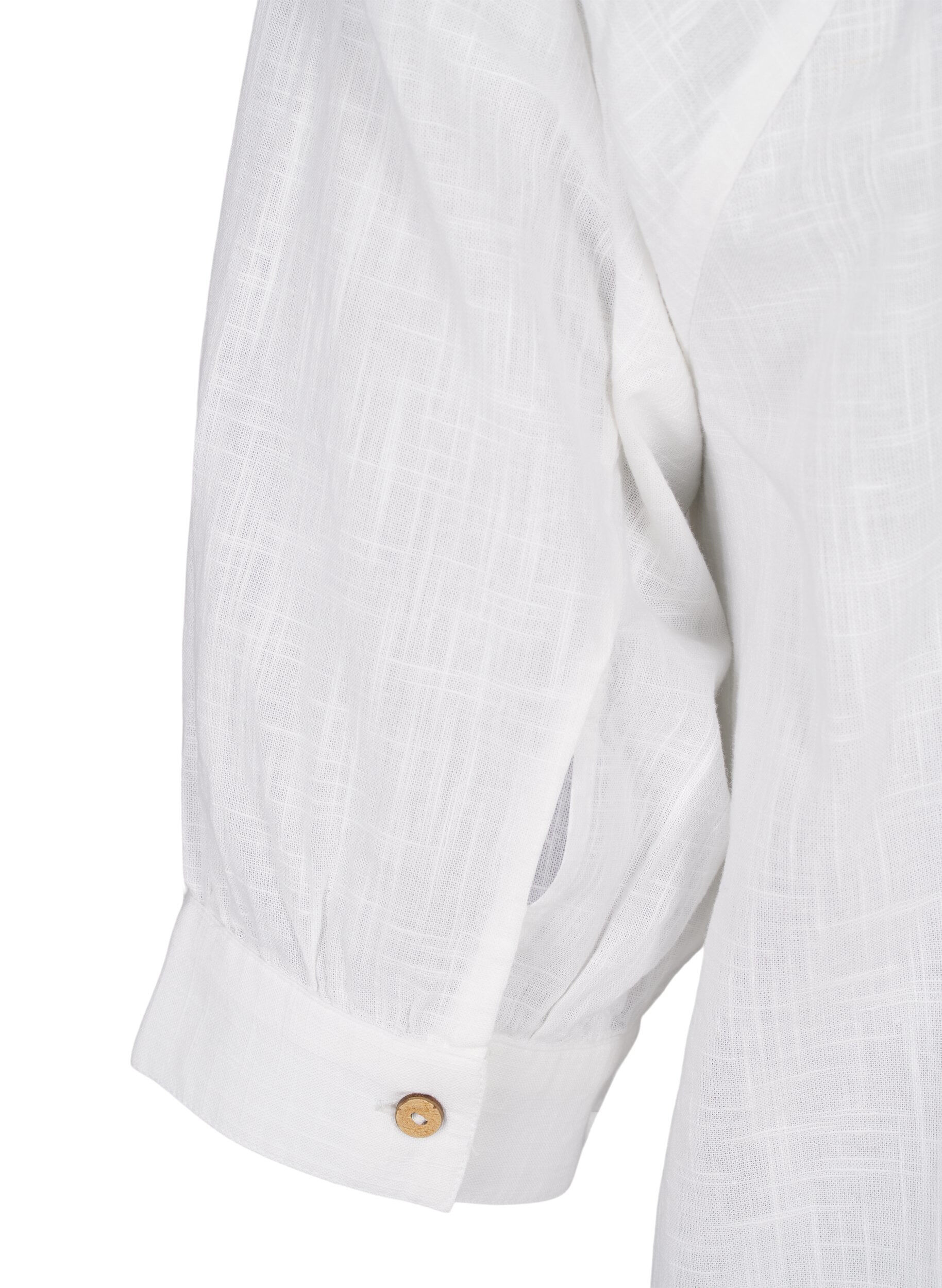 Zizzi Tunika aus Baumwolle mit V-Ausschnitt, Wei&szlig;, Packshot image number 3