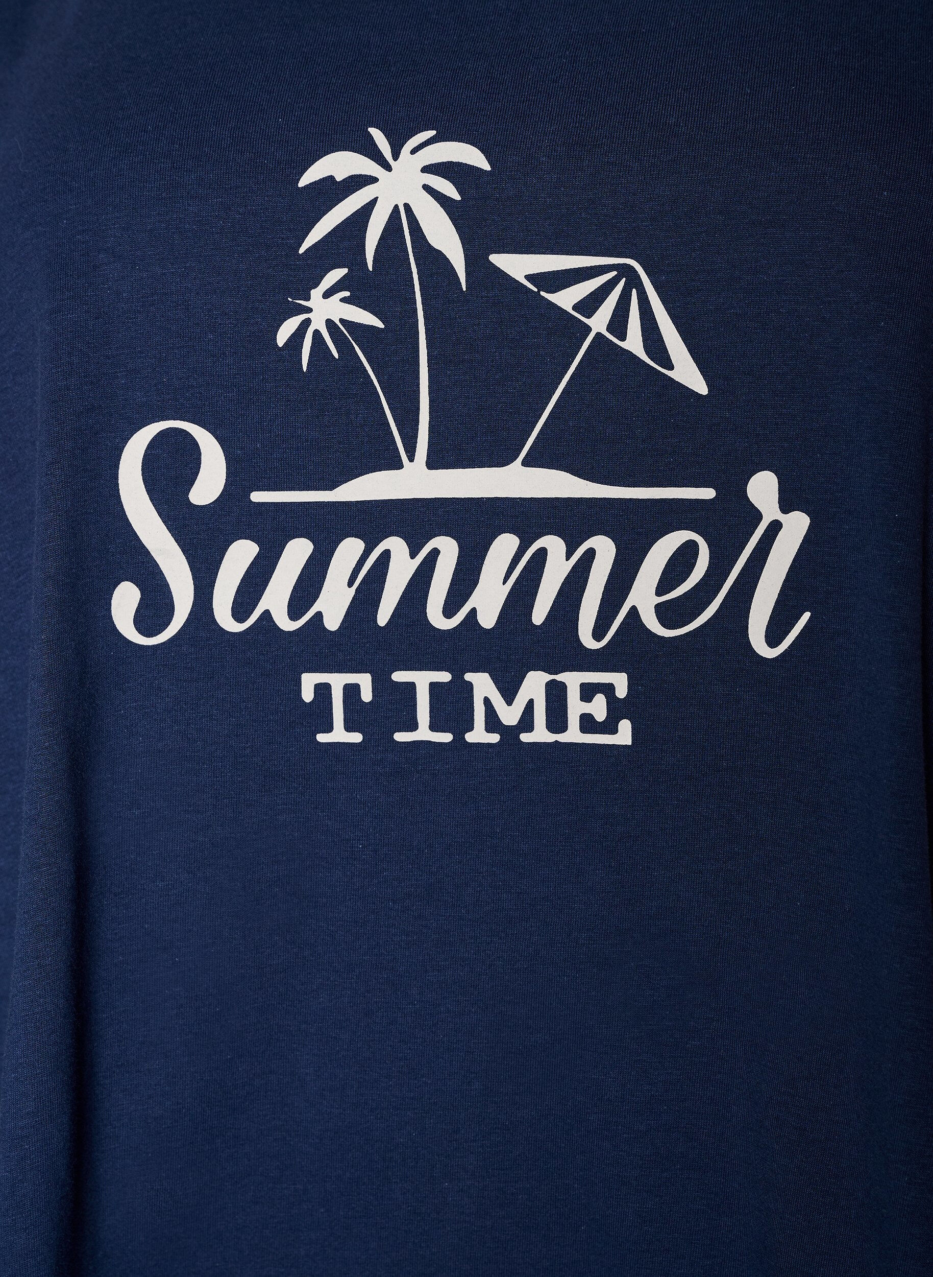 ZizziTop en coton avec forme en A, Bleu, Packshot image number 2