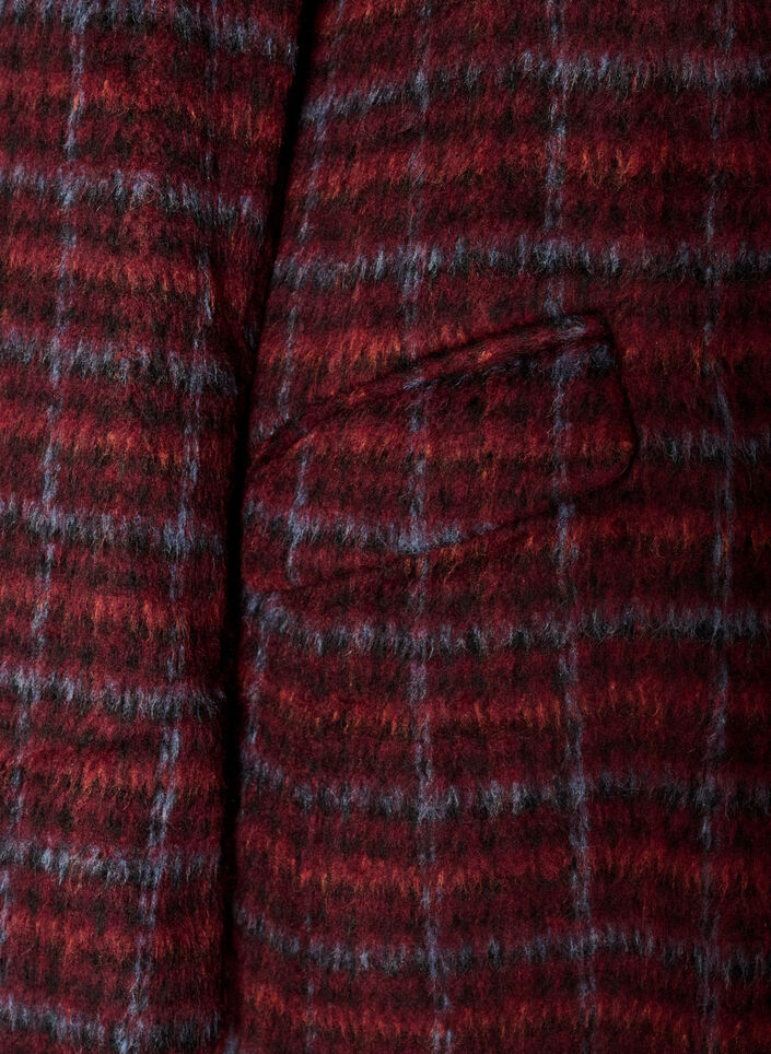 Manteau &agrave; carreaux avec poches, Bordeaux, Packshot image number 3